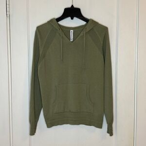 Athleta Evergreen Sweater Hoodie Sage Green Pullover Kangaroo Pocket Medium
